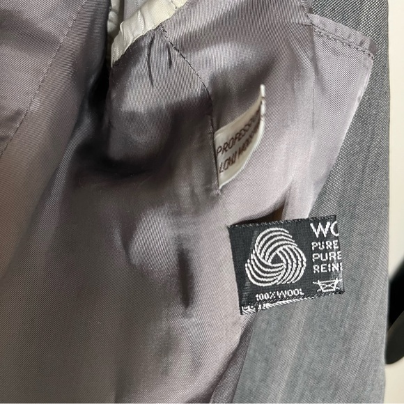 Vintage Yves Saint Laurent YSL Grey Striped Blazer Coat YSL Pure Wool Preppy - Picture 8 of 11